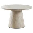 Stół Rozkładany Okrągły OVAR 120-200 cm Ceramiczny Trawertyn Japandi