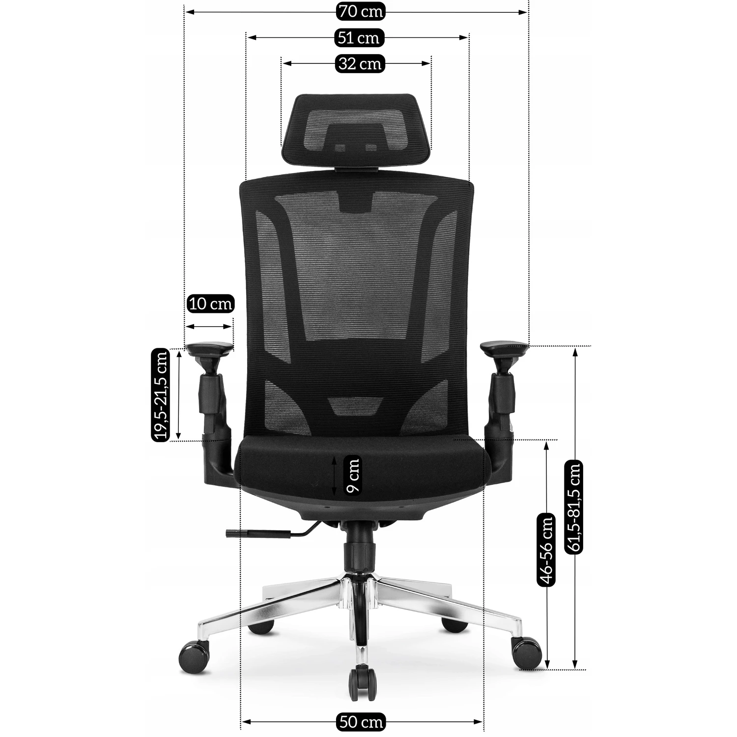 Ergonomické otočné kreslo WILLY, čierne