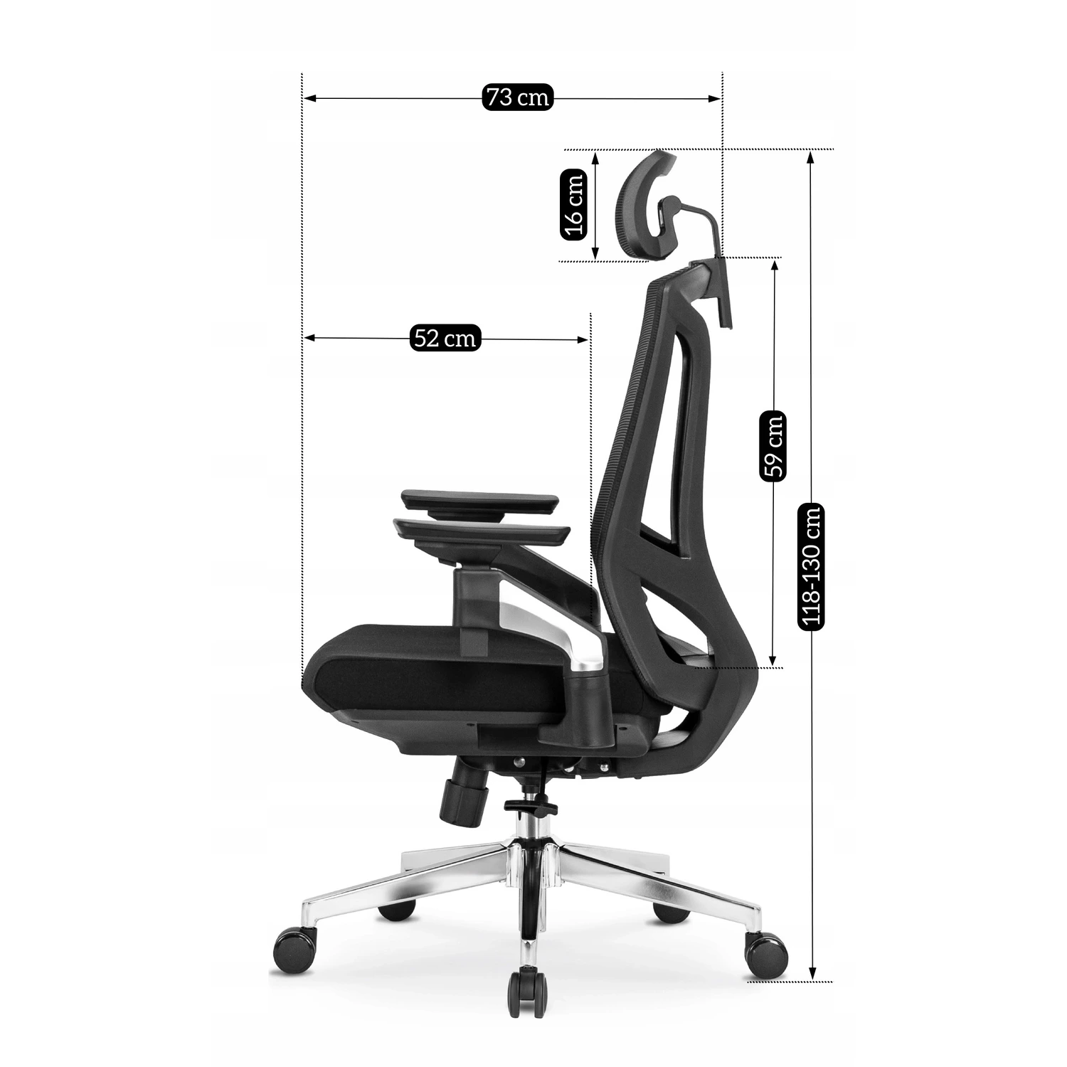Ergonomické otočné kreslo WILLY, čierne