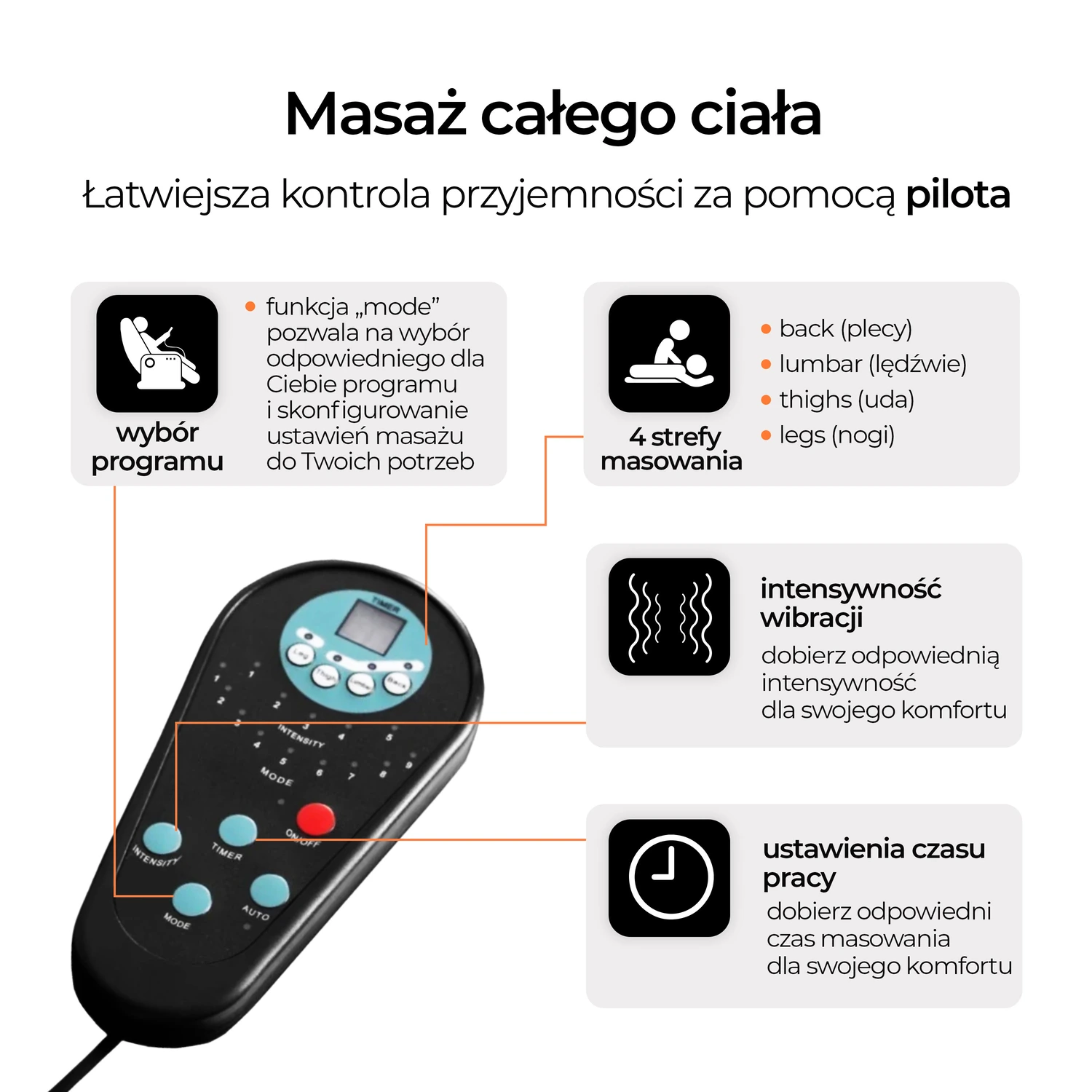 Masážne otočné kreslo SPIKE 2, čierne