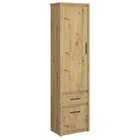 Regał z Szufladą Zamknięty Wysoki Drewniany do Salonu OPIA 55,6 cm Dąb Artisan Nowoczesny