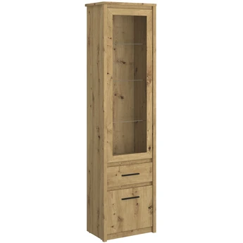 Witryna z Szufladą Drewniana do Salonu OPIA 55,6 cm Dąb Artisan Nowoczesna - obraz 1