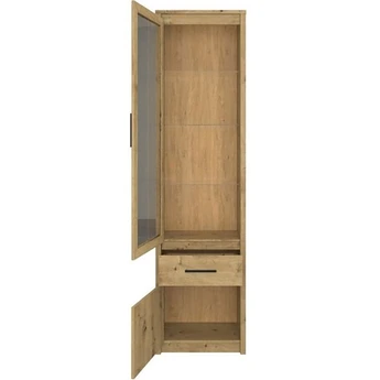 Witryna z Szufladą Drewniana do Salonu OPIA 55,6 cm Dąb Artisan Nowoczesna - obraz 4