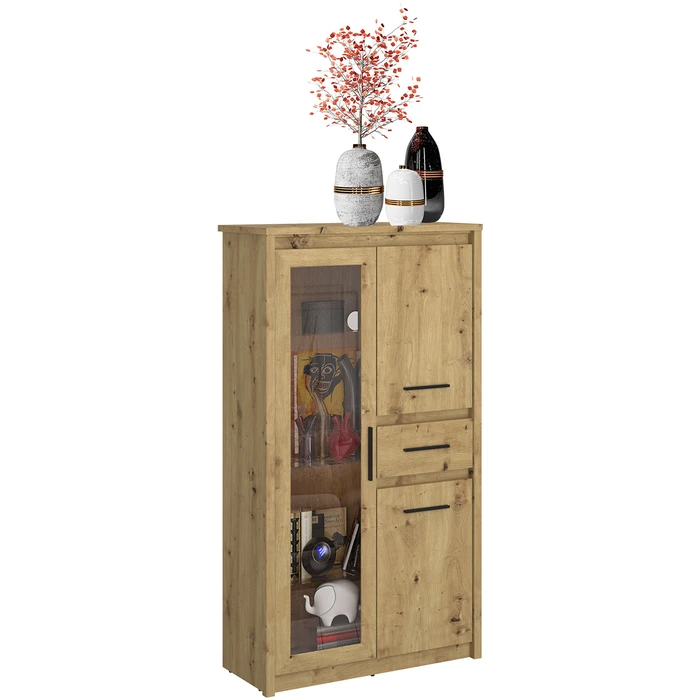 Witryna Niska do Salonu OPIA 85,6 cm Dąb Artisan Nowoczesna
